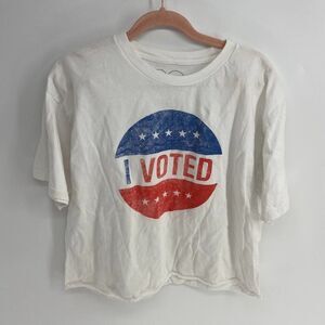 Obsessive Love I Voted Graphic Cropped Short Sleeve Tshirt Top Womens 1X